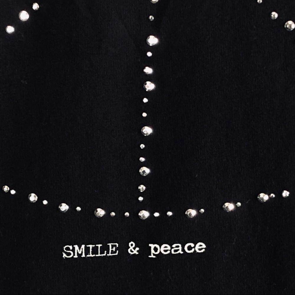 MNG JEANS Small Rhinestone Smile & Peace Tank Size Small - Picture 5 of 11